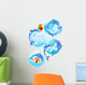 Dolphins Play Ball Wall Decal Sticker Set