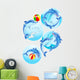 Dolphins Play Ball Wall Decal Sticker Set