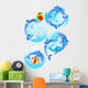 Dolphins Play Ball Wall Decal Sticker Set