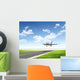 Image of a white passenger plane Wall Mural