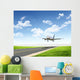 Image of a white passenger plane Wall Mural