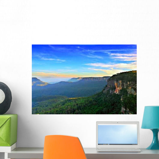 Blue Mountain at Sunset Wall Decal
