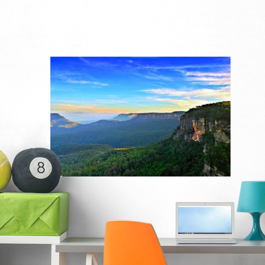 Blue Mountain at Sunset Wall Decal