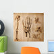 Old drawings of anatomy (body parts) Wall Mural