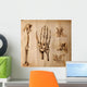Old drawings of anatomy (body parts) Wall Mural