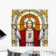 Jesus window painting in cemetery Wall Mural
