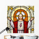 Jesus window painting in cemetery Wall Mural