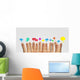 Happy group of finger smileys with social chat sign Wall Decal