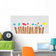Happy group of finger smileys with social chat sign Wall Decal