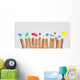 Happy group of finger smileys with social chat sign Wall Decal