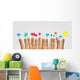 Happy group of finger smileys with social chat sign Wall Decal
