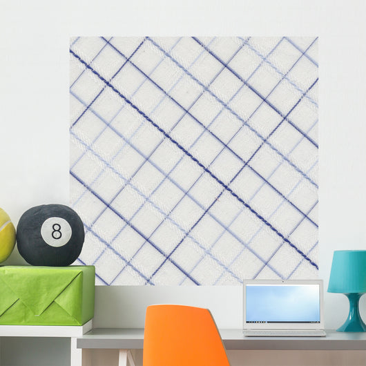 Plaid Diagonal Motive Cotton Wall Mural