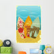 Surfboards on the beach Wall Mural