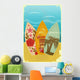 Surfboards on the beach Wall Mural