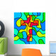 Stained Glass Cross Wall Mural