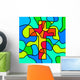 Stained Glass Cross Wall Mural