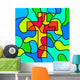 Stained Glass Cross Wall Mural