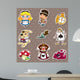 Cartoon Alice Wonderland Stickers Wall Decal Sticker Set
