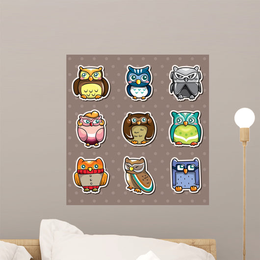 Cartoon Owl Stickers Wall Mural