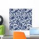 Traditional Blue Paisley Floral Pattern Wall Decal