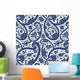 Traditional Blue Paisley Floral Pattern Wall Decal