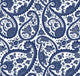 Traditional Blue Paisley Floral Pattern Wall Decal