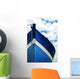 White and blue wooden boat Wall Mural