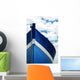 White and blue wooden boat Wall Mural