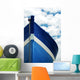 White and blue wooden boat Wall Mural