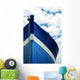 White and blue wooden boat Wall Mural