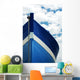 White and blue wooden boat Wall Mural