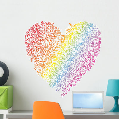 Shape Rainbow Wall Decal shown on a wall