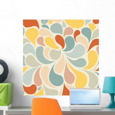 Abstract Retro and Seamless Wall Decal shown on a wall