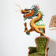 Chinese Style Dragon Statue Wall Decal
