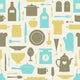 Seamless Pattern Kitchen Tools Wall Decal