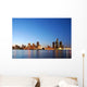 City Skyline Night Detroit Wall Decal