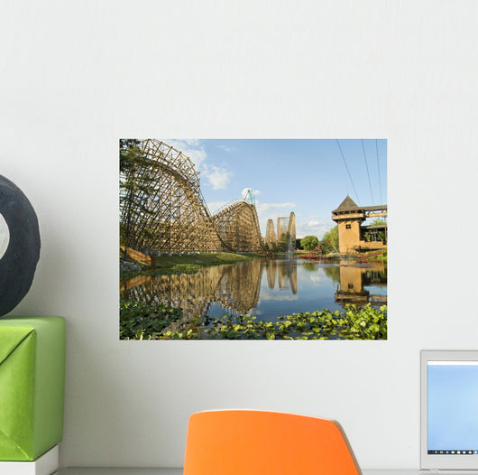 Wooden Roller Coaster Wall Mural