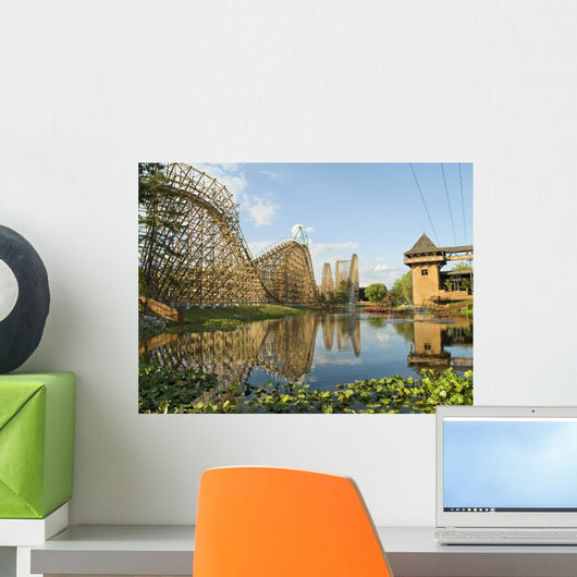 Wooden Roller Coaster Wall Mural