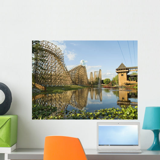 Wooden Roller Coaster Wall Mural