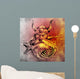 Tattoo art, sketch of a viking warrior, Illustration of an ancie Wall Mural