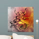 Tattoo art, sketch of a viking warrior, Illustration of an ancie Wall Mural