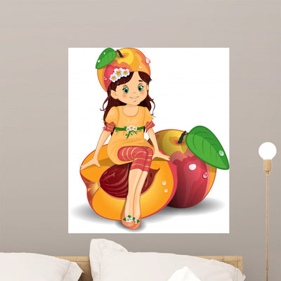 Bmba Pesca-child Peach Wall Decal shown on a wall