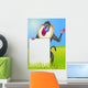 Baboon with Blank Sign Wall Mural