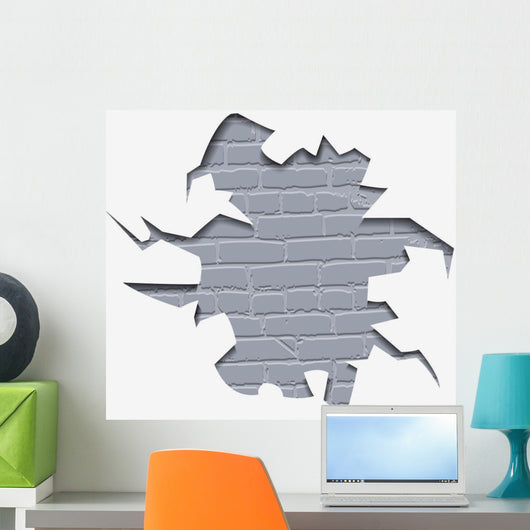 Wall Hole Bricks Wall Decal