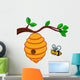 Illustration Beehive Branch Wall Decal