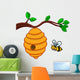 Illustration Beehive Branch Wall Decal