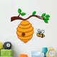Illustration Beehive Branch Wall Decal