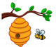 Illustration Beehive Branch Wall Decal