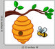 Illustration Beehive Branch Wall Decal