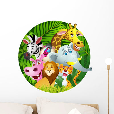 Animal Wall Decal shown on a wall